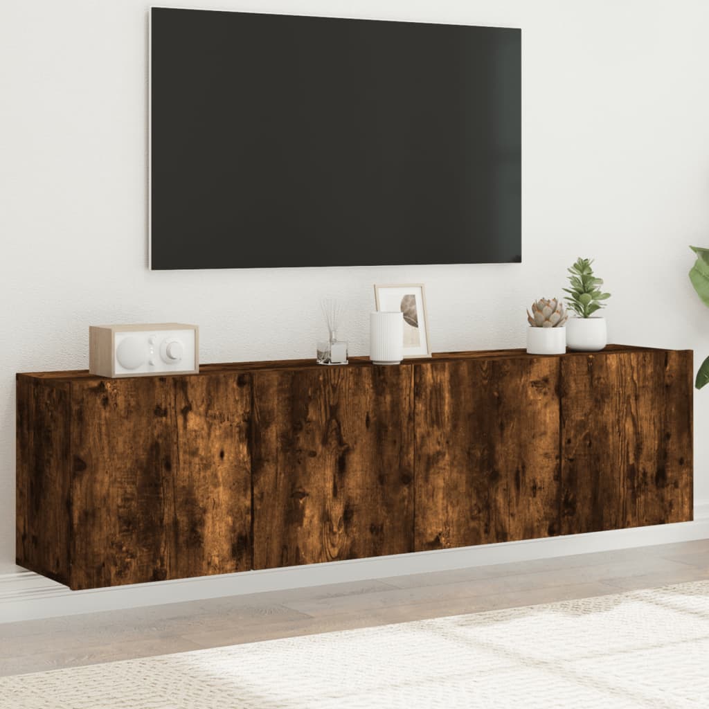 E-shop Multidom TV skrinky nástenné 2 ks dymový dub 80x30x41 cm