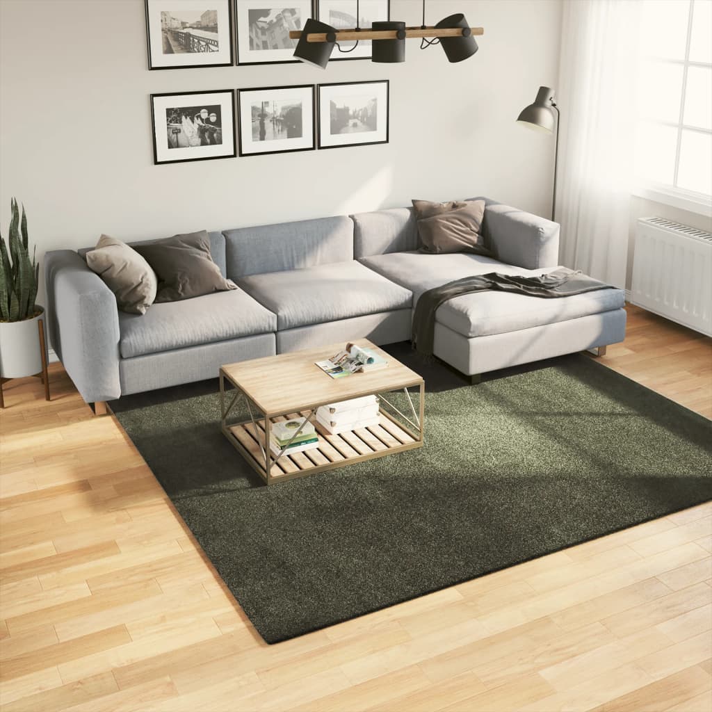 E-shop Multidom Koberec HUARTE krátky vlas mäkký umývateľný zelený 240x240 cm