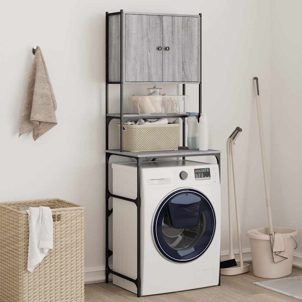 E-shop Multidom Skrinka na práčku, sivý dub sonoma 68x48,5x194 cm