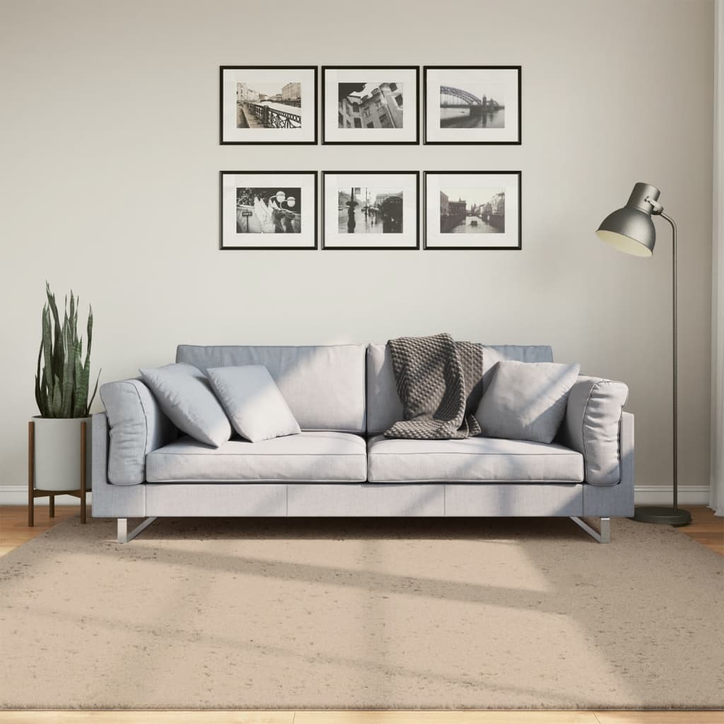 E-shop Multidom Koberec HUARTE s krátkym vlakom umývateľný pieskový 200x200 cm