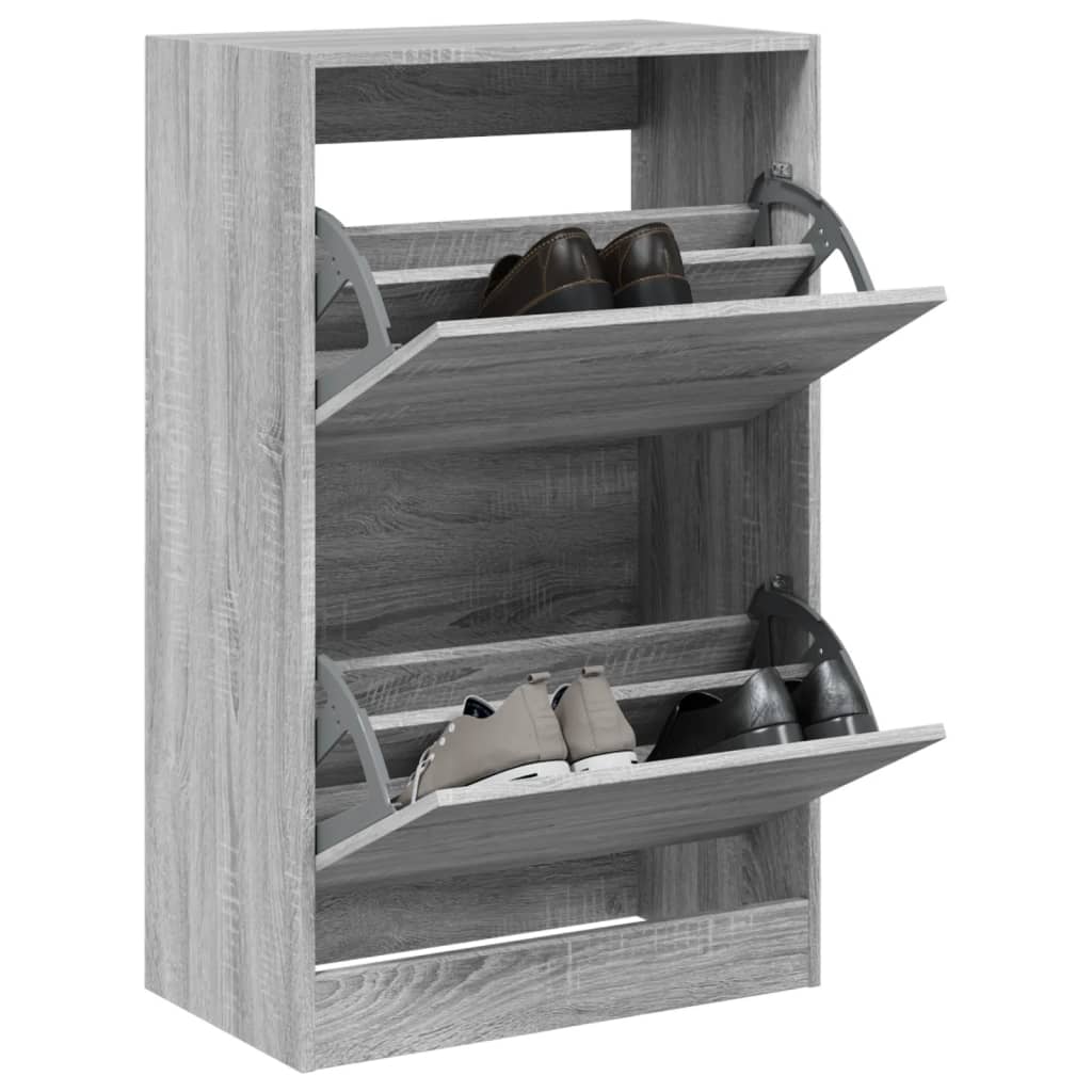 E-shop Multidom Botník sivý sonoma 60x34x96,5 cm kompozitné drevo