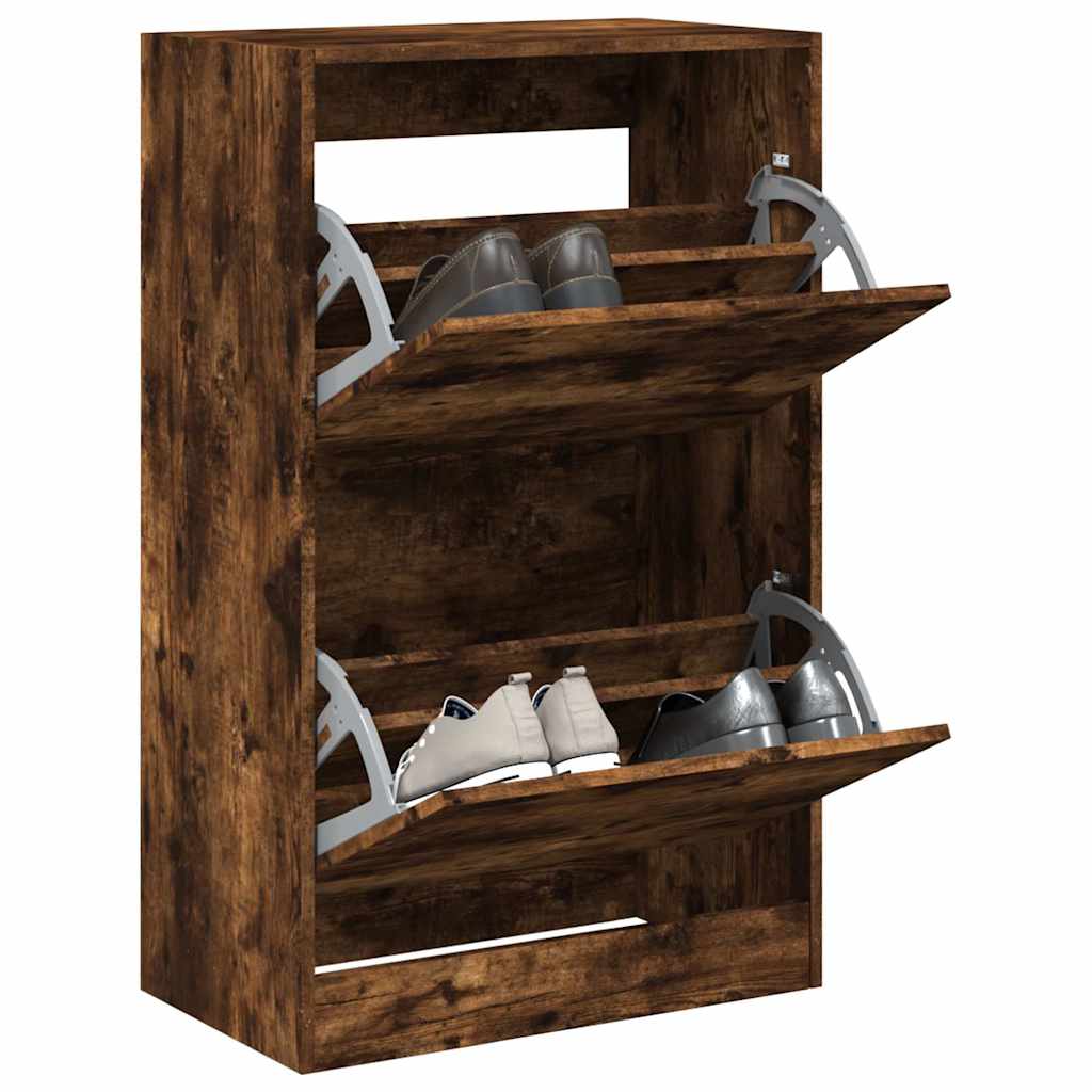 E-shop Multidom Botník dymový dub 60x34x96,5 cm kompozitné drevo
