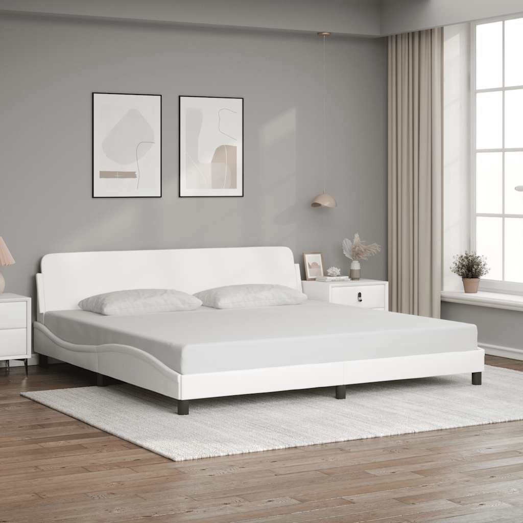 E-shop Multidom Rám postele Dover biely 200x200 cm umelá koža