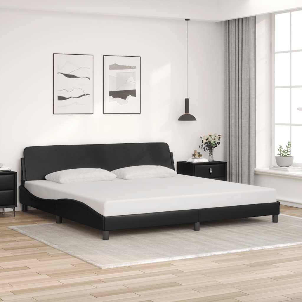 E-shop Multidom Rám postele Dover čierny 200x200 cm umelá koža