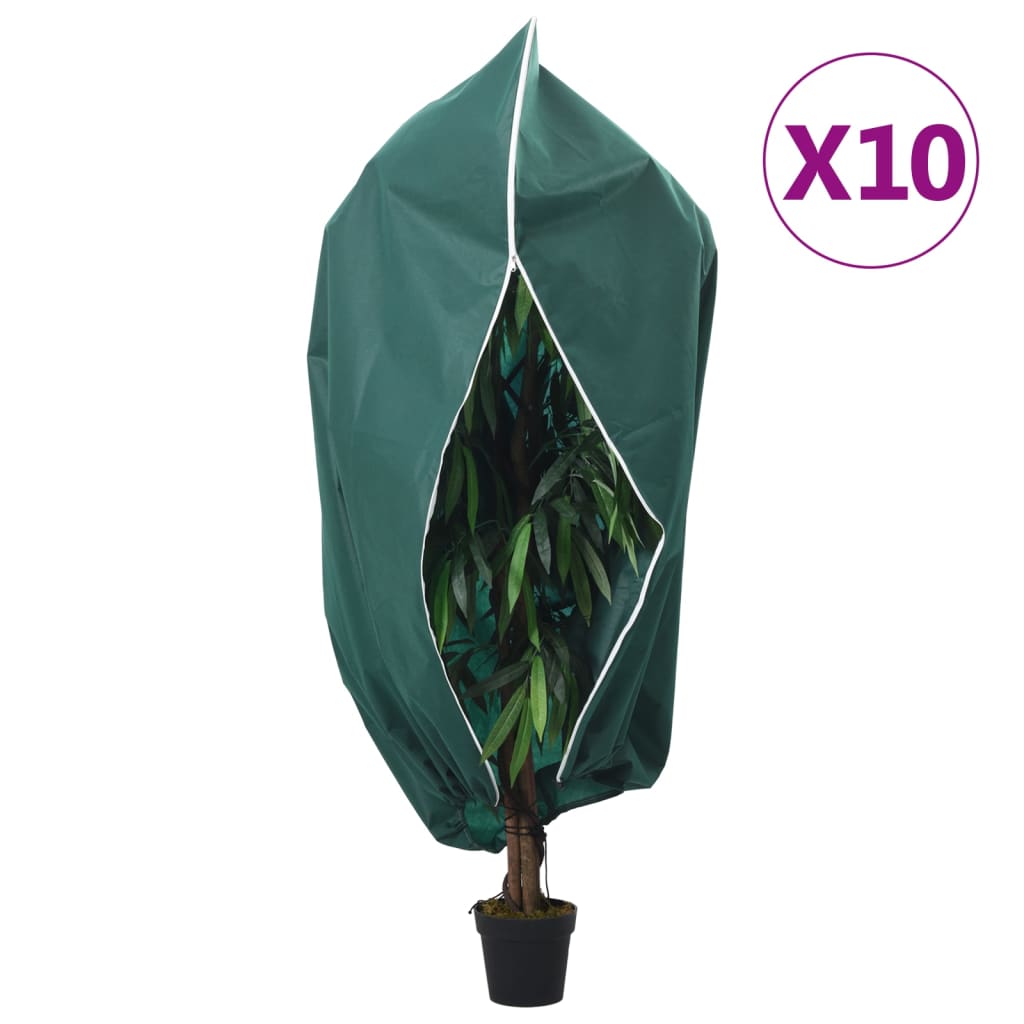 E-shop Multidom Flísové kryty na rastliny so zipsom 10 ks 70 g/m² 1x1,55 m