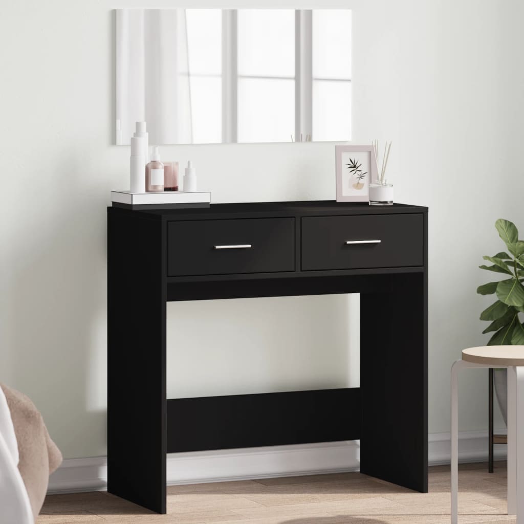 E-shop Multidom Toaletný stolík so zrkadlom čierny 80x39x80 cm