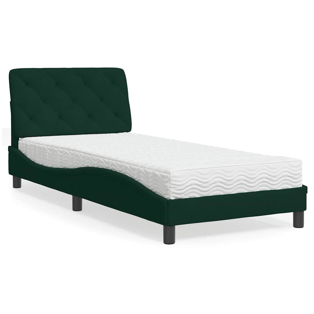E-shop Multidom Posteľ s matracom tmavozelený 80x200 cm zamat