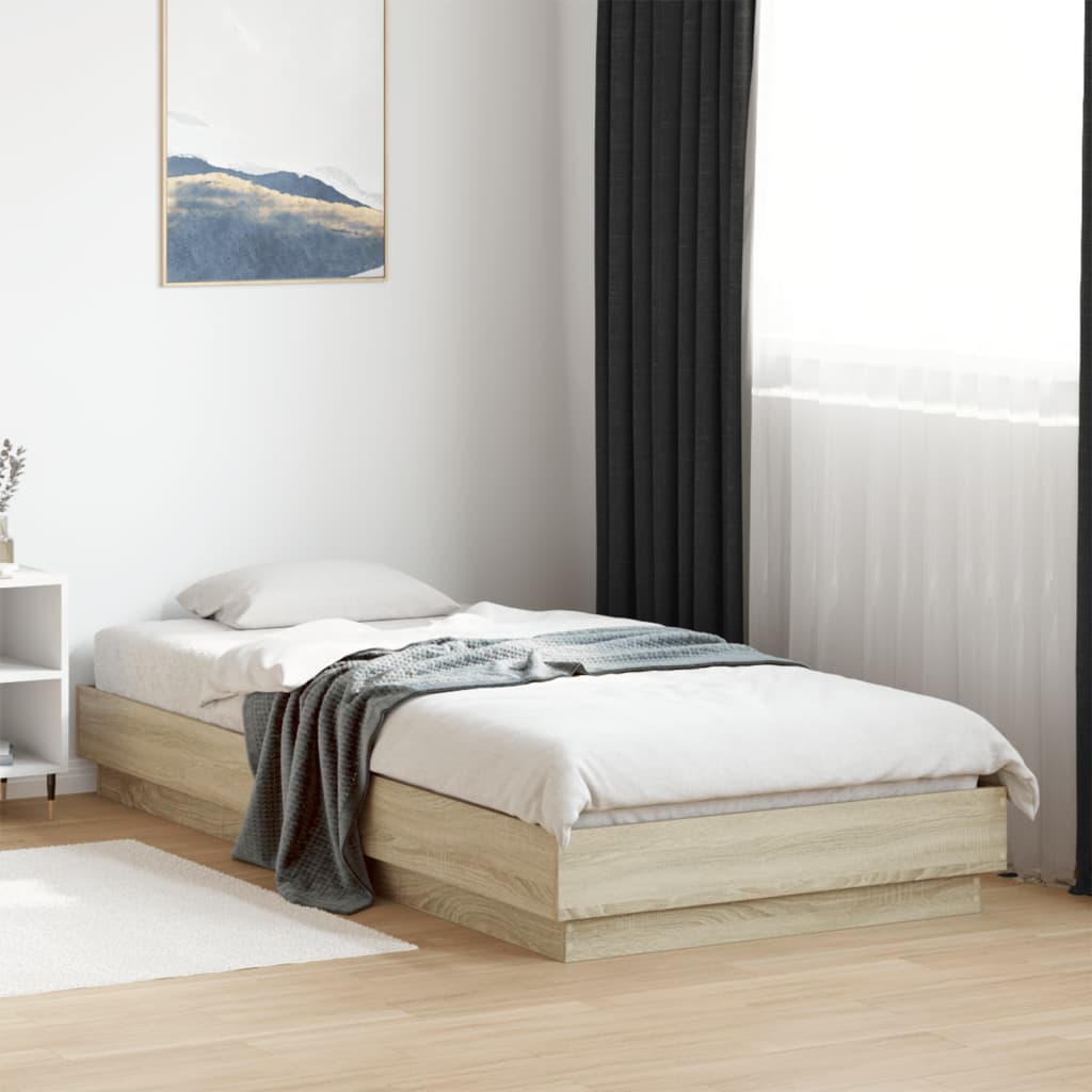 E-shop Multidom Posteľný rám bez matraca dub sonoma 100x200 cm kompozitné drevo