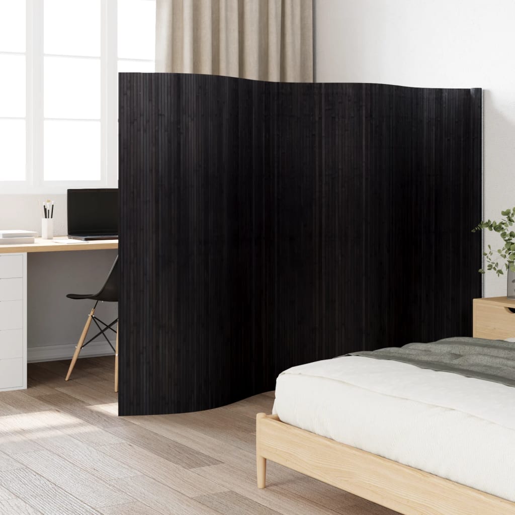 E-shop Multidom Paraván čierny šírka 400 cm výška 165 cm bambus