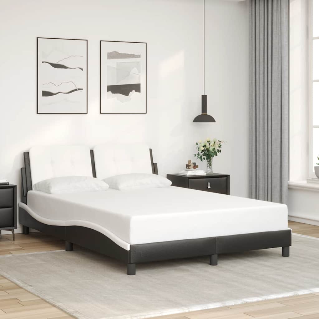 E-shop Multidom Rám postele bez matraca Zadar čierno-biely 140x190 cm umelá koža