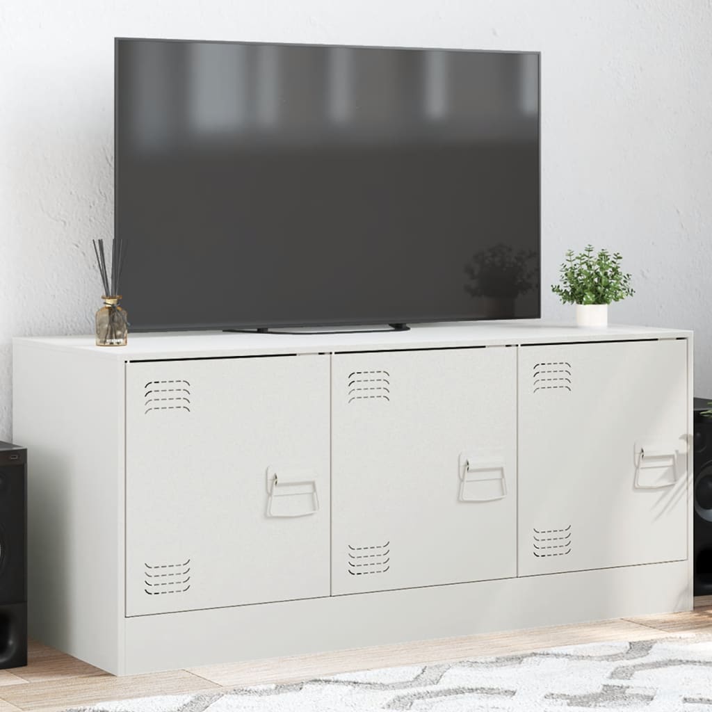 E-shop Multidom TV skrinka biela 99x39x44 cm oceľ