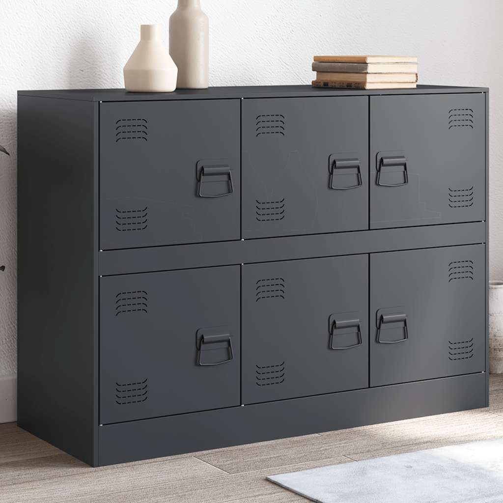 E-shop Multidom Komoda antracitová 99x39x73 cm oceľ