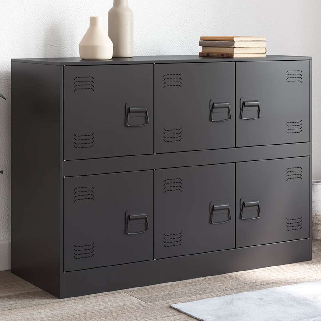 E-shop Multidom Komoda čierna 99x39x73 cm oceľ