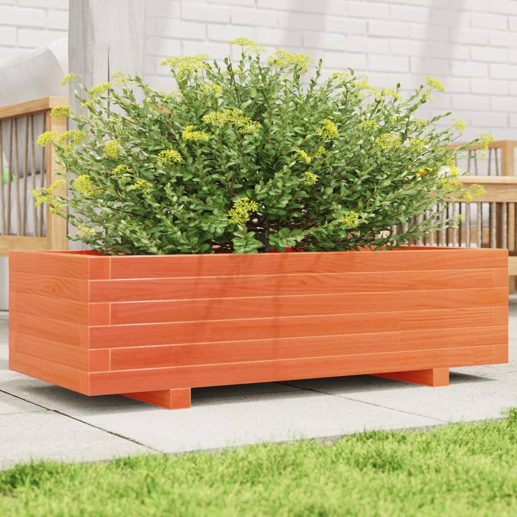 E-shop Multidom Záhradný kvetináč voskovohnedý 90x40x26,5 cm masívna borovica