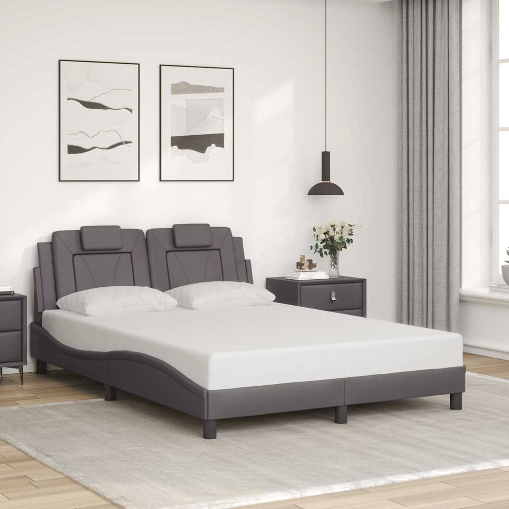 E-shop Multidom Rám postele Viana bez matraca sivý 140x190 cm umelá koža