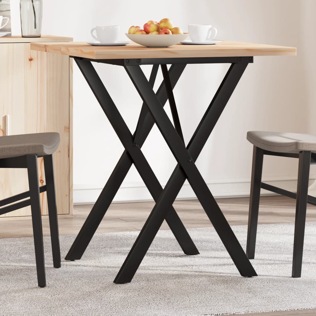 E-shop Multidom Jedálenský stolík v tvare X 70x70x75,5 cm borovica a oceľ