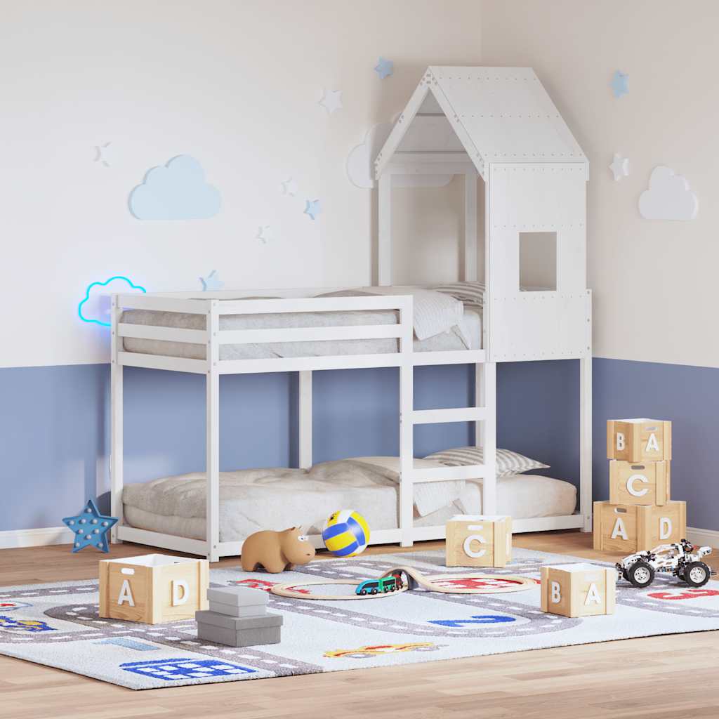 E-shop Multidom Strecha na detskú posteľ biela 60x89x134,5 cm borovicový masív
