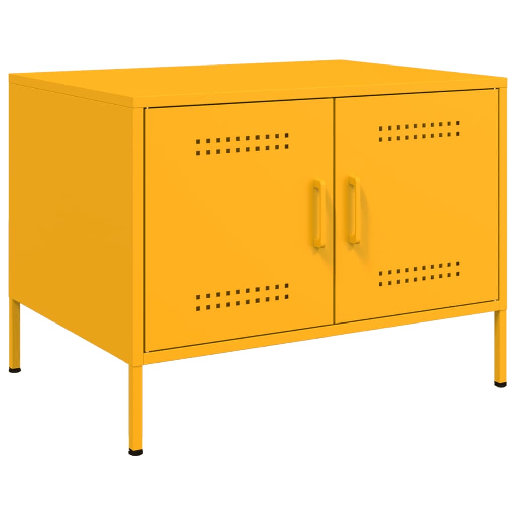 E-shop Multidom Konferenčný stolík horčicový 68x50x50,5 cm oceľ