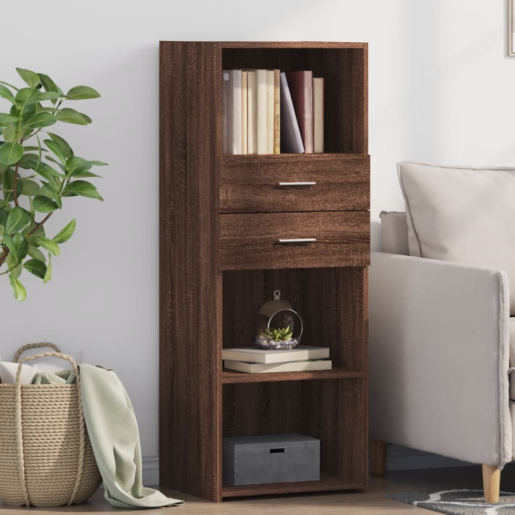 E-shop Multidom Vysoká skrinka hnedý dub 45x42,5x124 cm kompozitné drevo