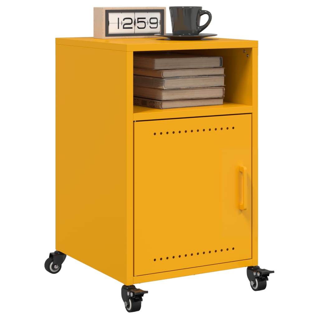 E-shop Multidom Nočné stolíky 2 ks horčicovožlté 36x39x59 cm oceľ