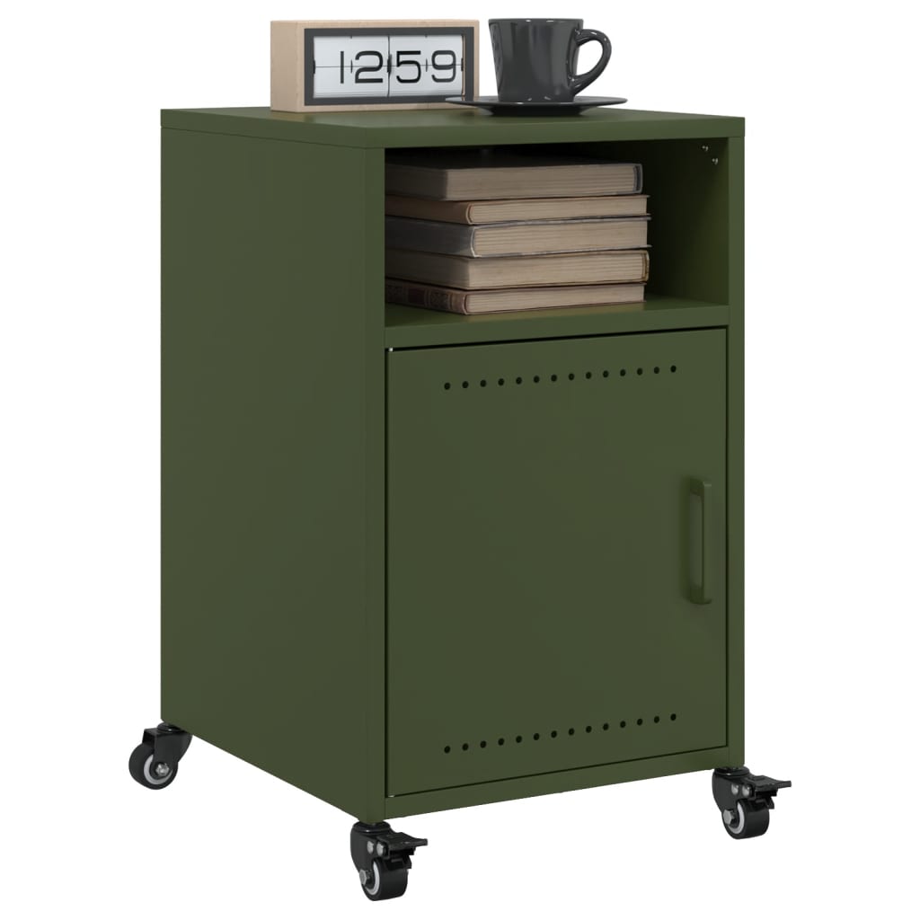 E-shop Multidom Nočné stolíky 2 ks olivovozelené 36x39x59 cm oceľ