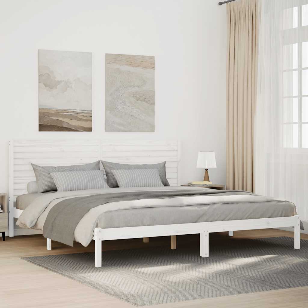 E-shop Multidom Extra dlhá posteľ bez matraca biela 200x220 cm masívne drevo