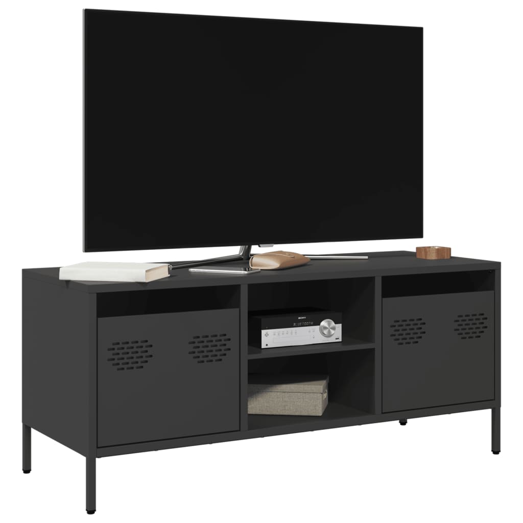 E-shop Multidom TV skrinka čierna 101,5x39x43,5 cm oceľ valcovaná za studena