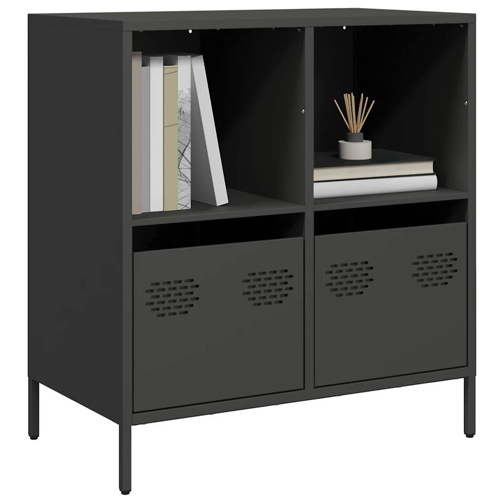 E-shop Multidom Komoda čierna 68x39x73,5 cm oceľ valcovaná za studena