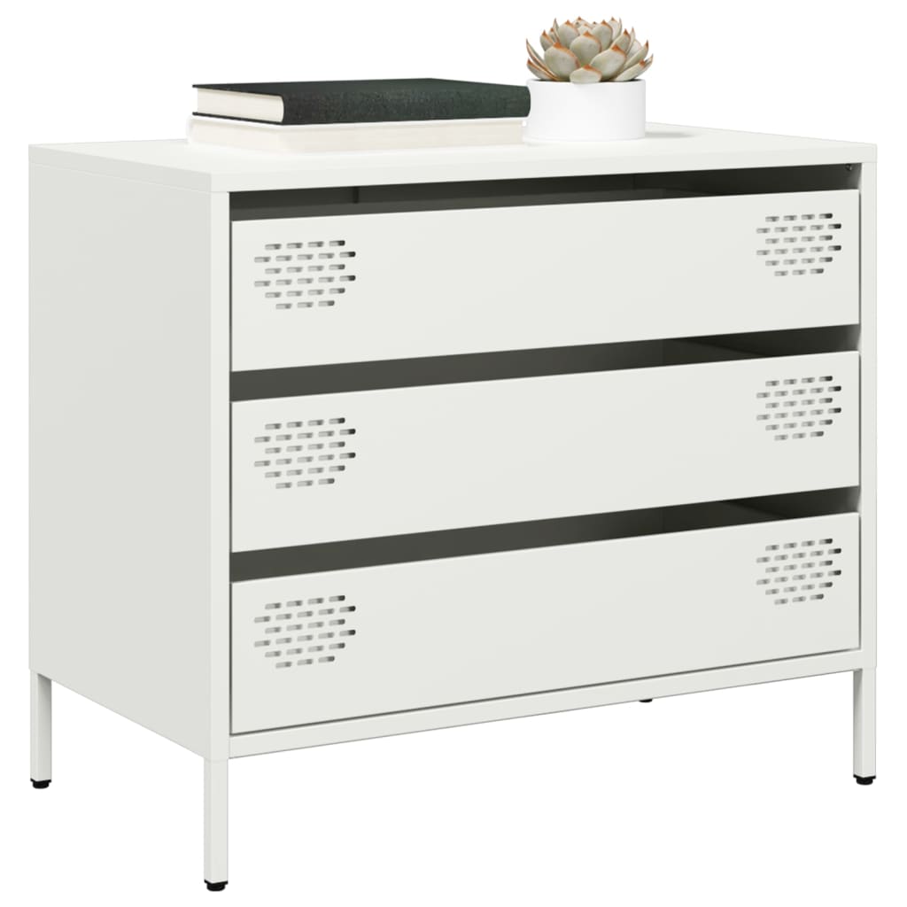 E-shop Multidom Komoda biela 68x39x58,5 cm oceľ valcovaná za studena