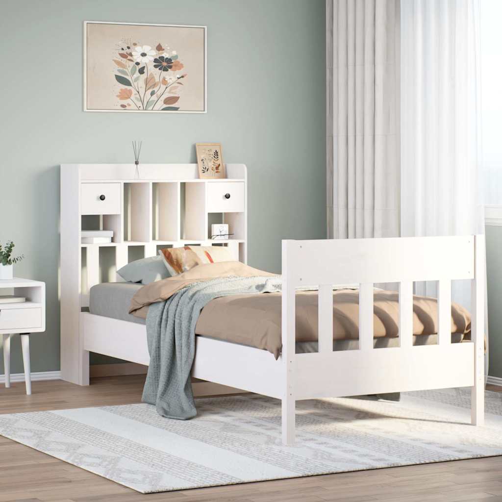E-shop Multidom Posteľ bez matraca biela 90x190 cm masívna borovica