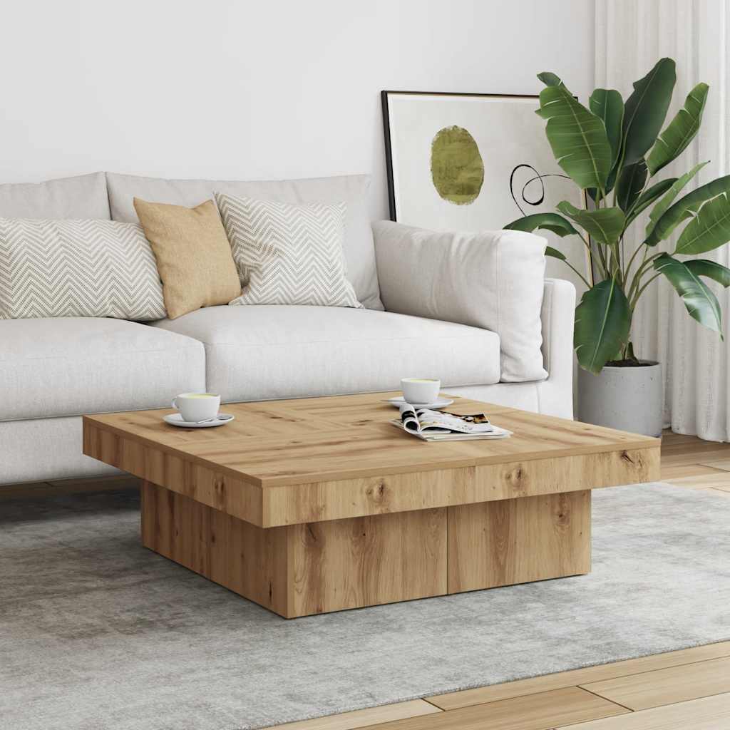 E-shop Multidom Konferenčný stolík dub artisan 90x90x28 cm kompozitné drevo