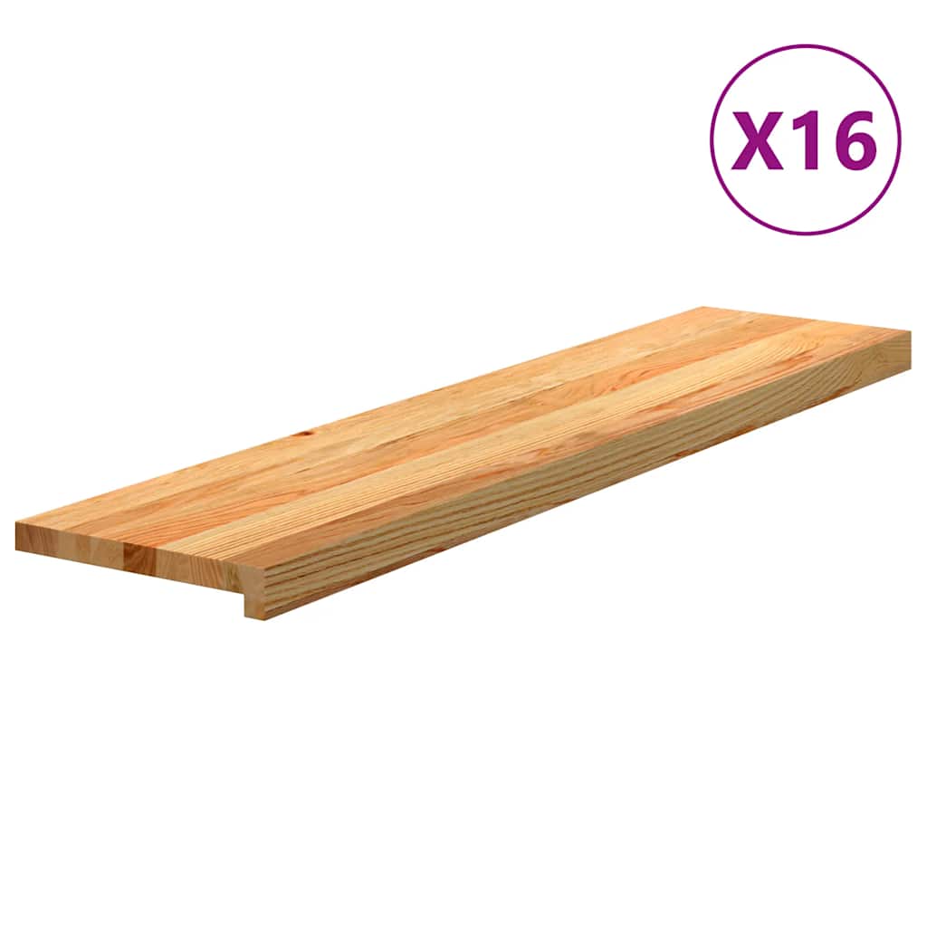 E-shop Multidom Schodiskové stupne 16 ks svetlohnedá 110x30x2 cm dubový masív
