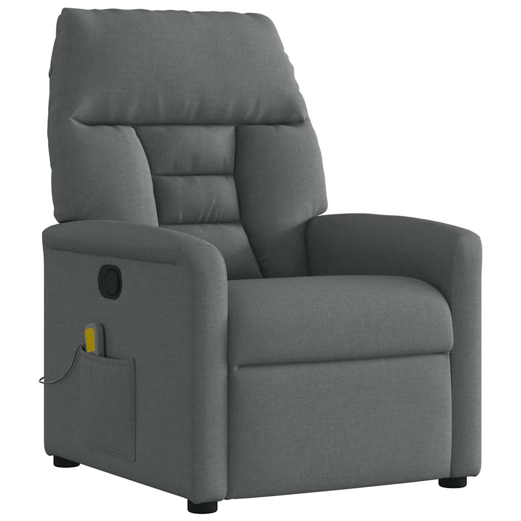 E-shop Multidom Masážne kreslo s polohovacím mechanizmom, tmavosivá látka