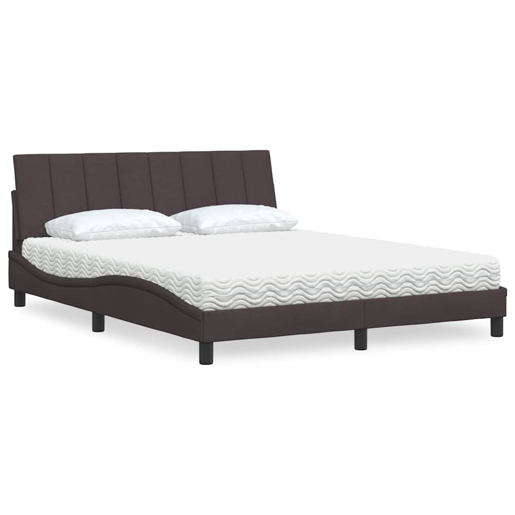 E-shop Multidom Posteľ s matracom Hanko tmavohnedá 160x200 cm látka
