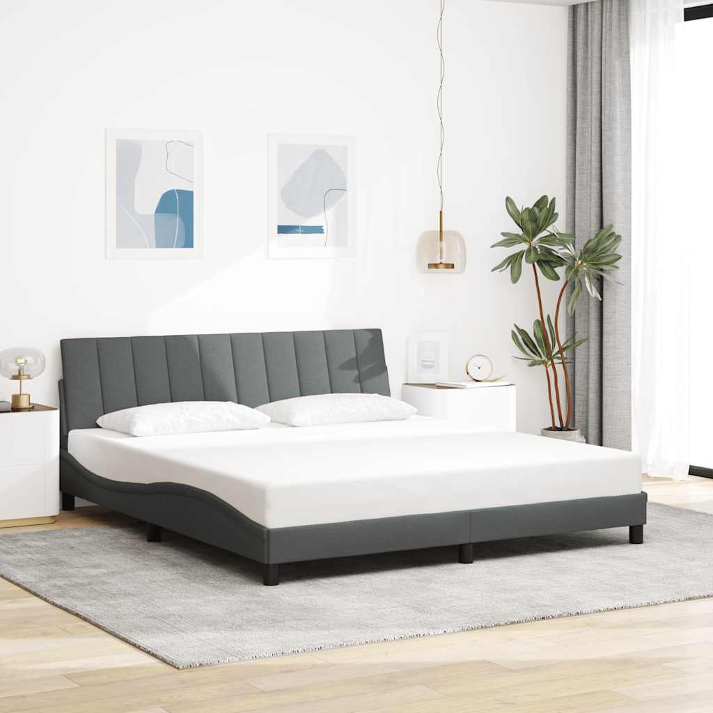 E-shop Multidom Rám postele bez matraca Hanko tmavosivá 180x200 cm látka
