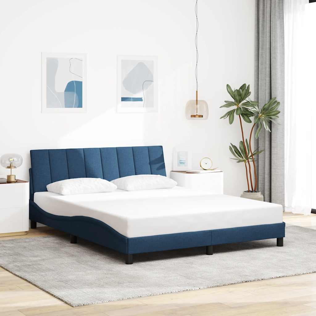 E-shop Multidom Rám postele bez matraca Hanko modrá 160x200 cm látka