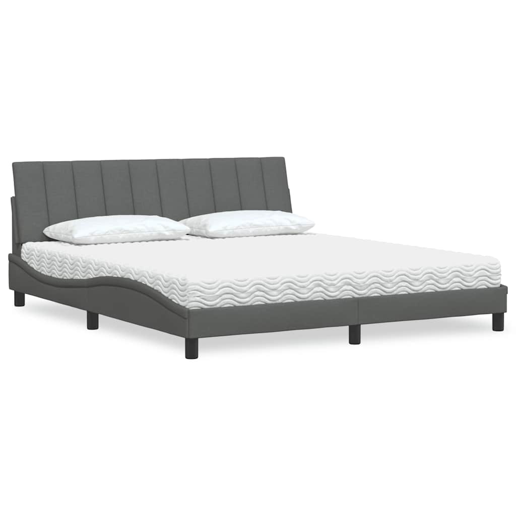 E-shop Multidom Posteľ s matracom Hanko tmavosivá 180x200 cm látka