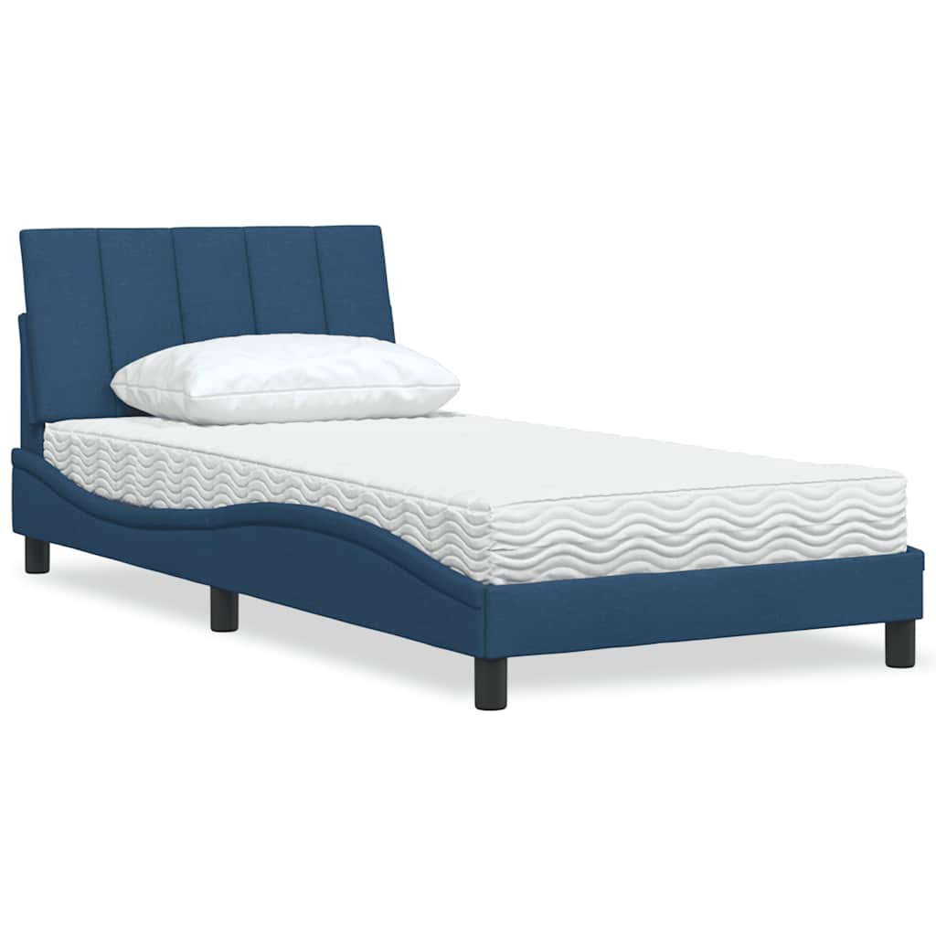 E-shop Multidom Posteľ s matracom Hanko modrá 100x200 cm látka