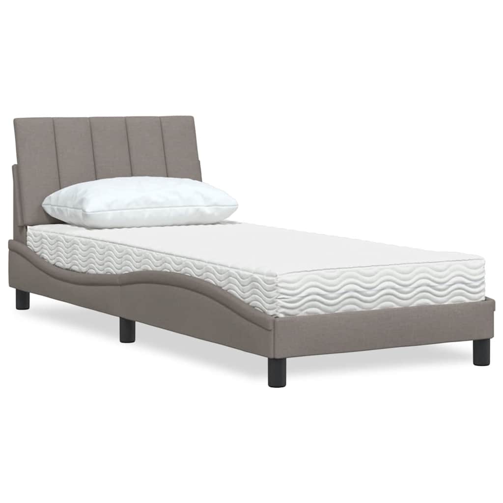 E-shop Multidom Posteľ s matracom Hanko sivohnedá 90x200 cm látka