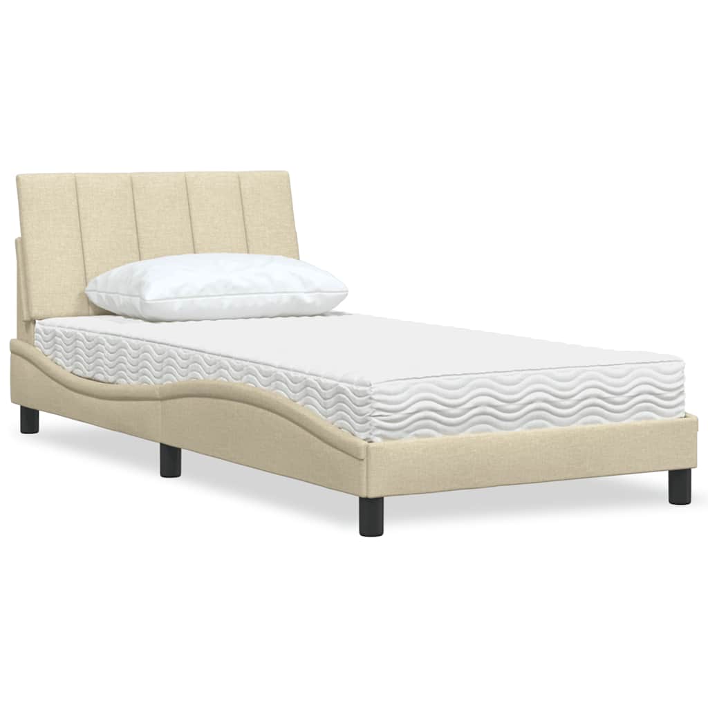E-shop Multidom Posteľ s matracom Hanko krémová 100x200 cm látka