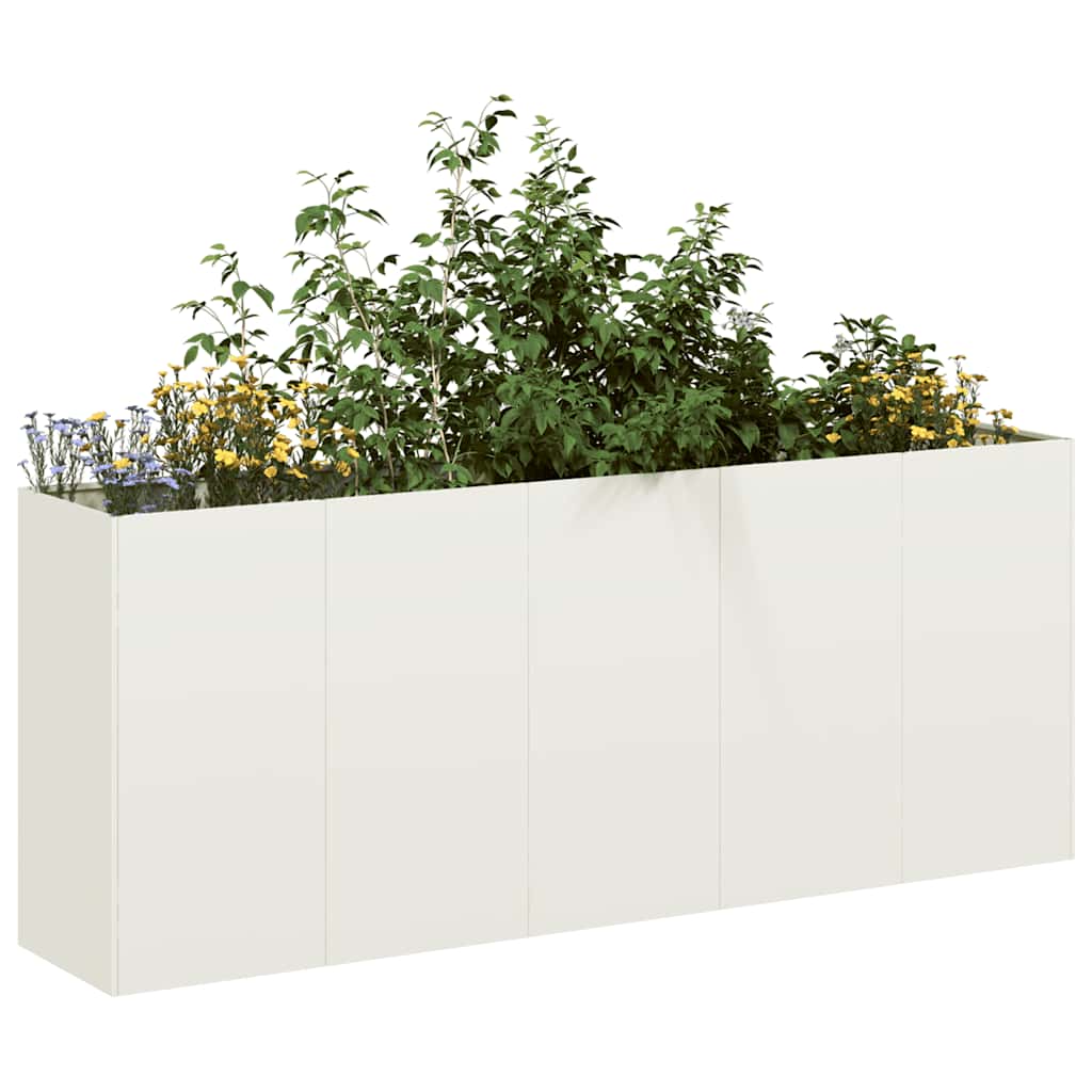 E-shop Multidom kvetináč Biely 200x40x80 cm Oceľ valcovaná za studena