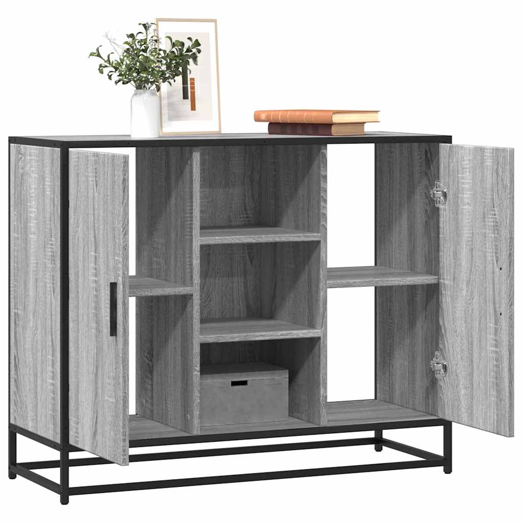 E-shop Multidom Komoda sivý dub sonoma 92x35x76 cm kompozitné drevo