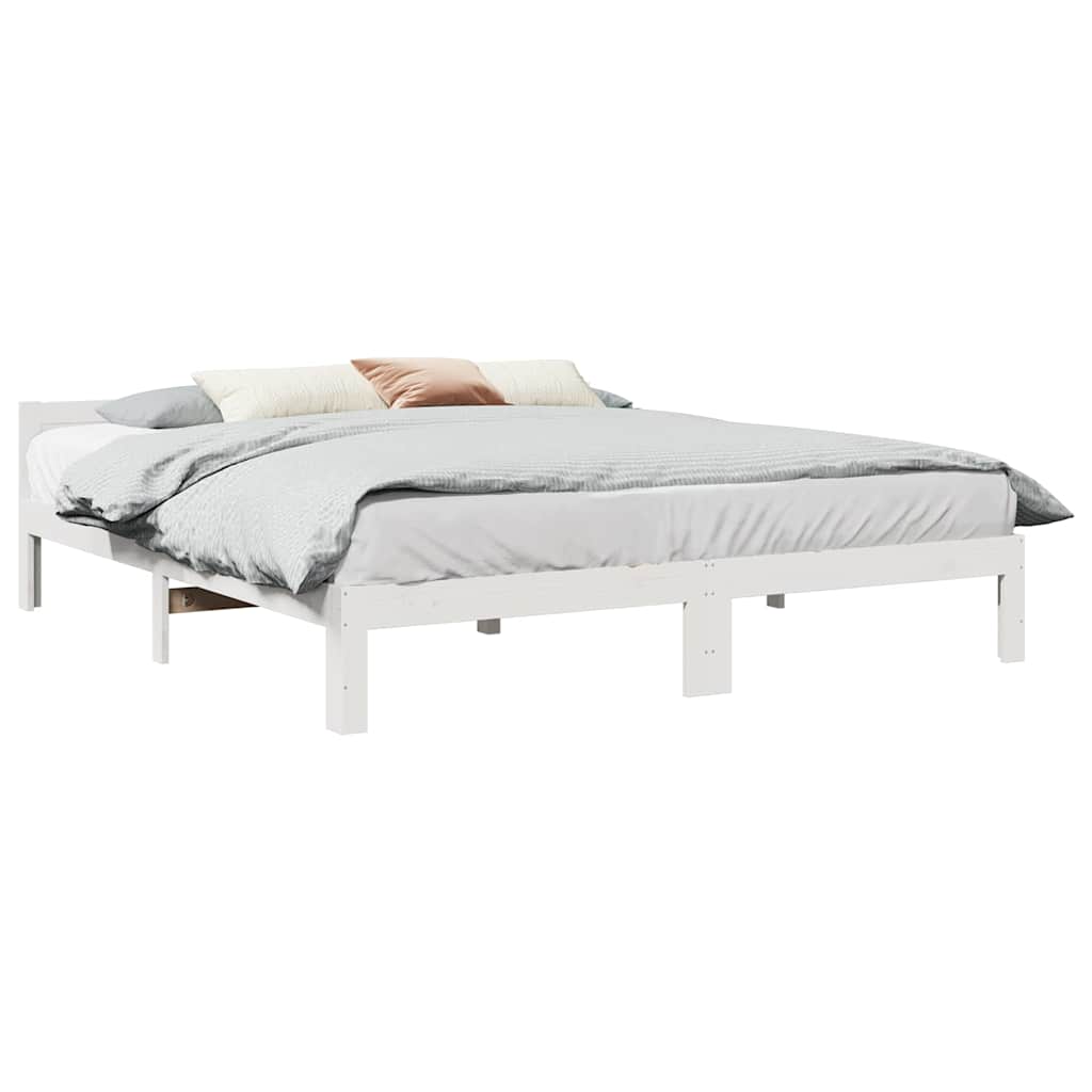 E-shop Multidom Posteľ bez matraca biela 160x200 cm masívna borovica