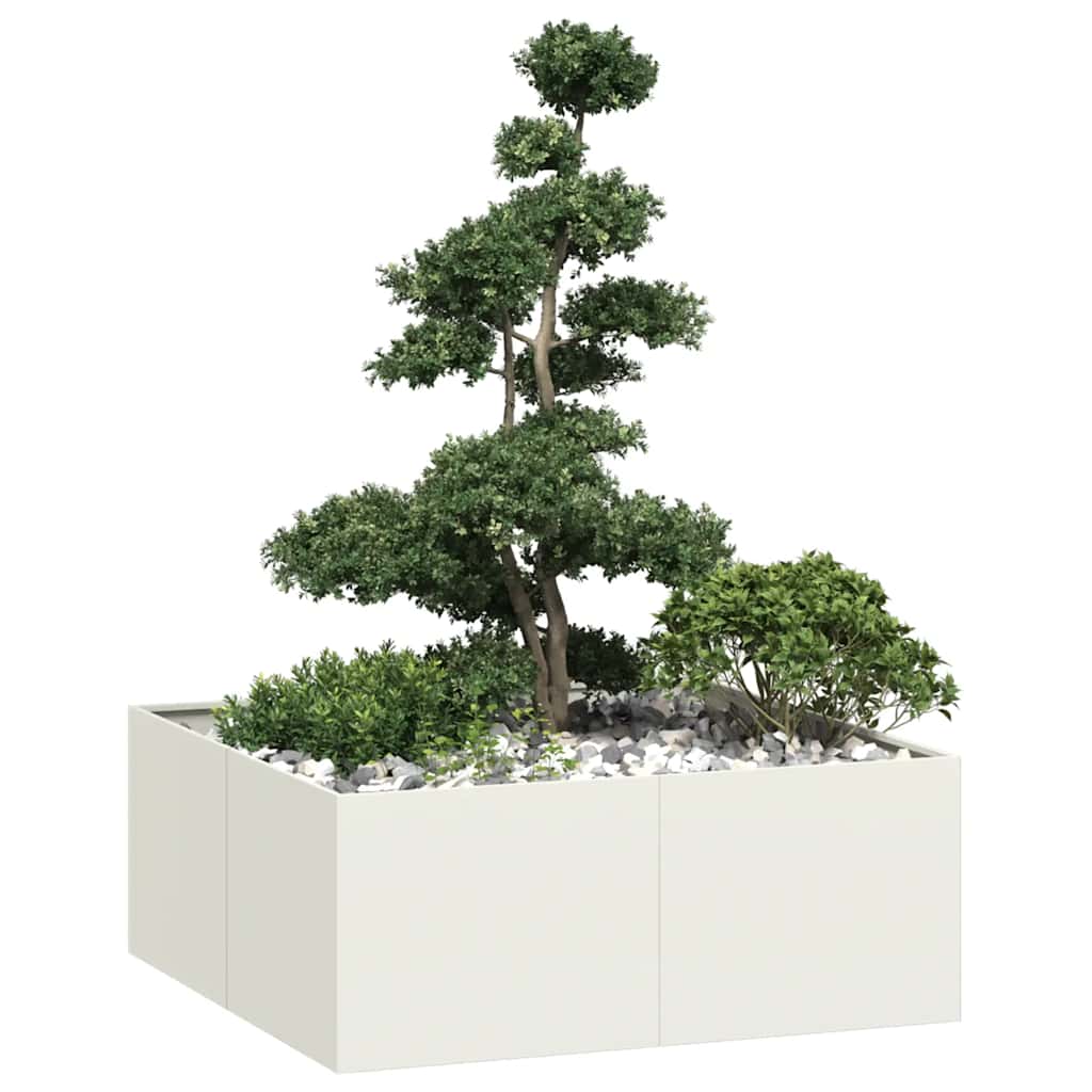 E-shop Multidom Kvetináč biely 100x100x40 cm oceľ
