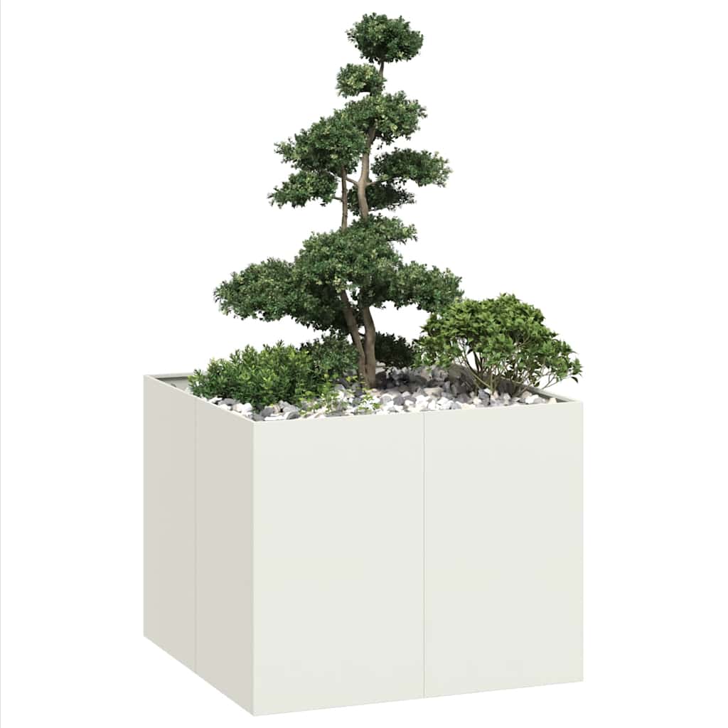E-shop Multidom Kvetináč biely 100x100x80 cm oceľ