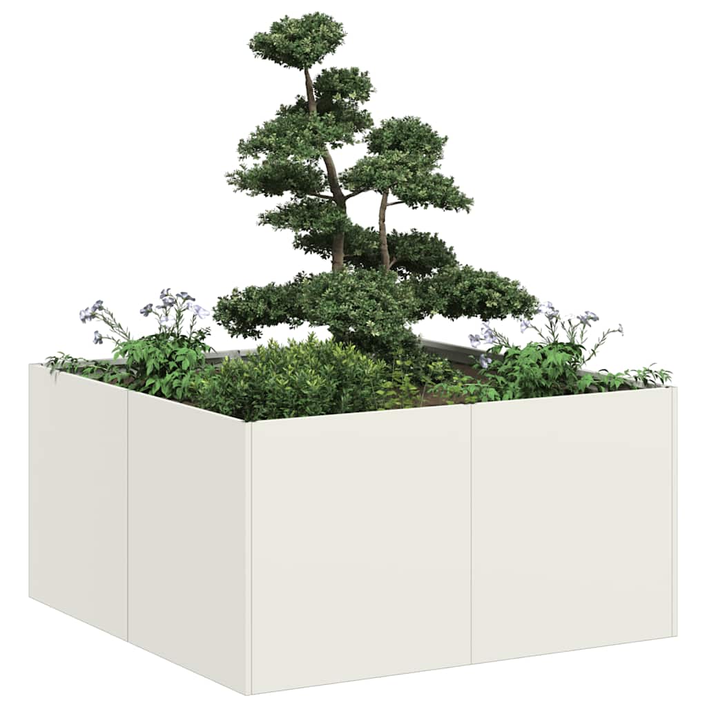 E-shop Multidom kvetináč Biela 80x80x40 cm Oceľ valcovaná za studena