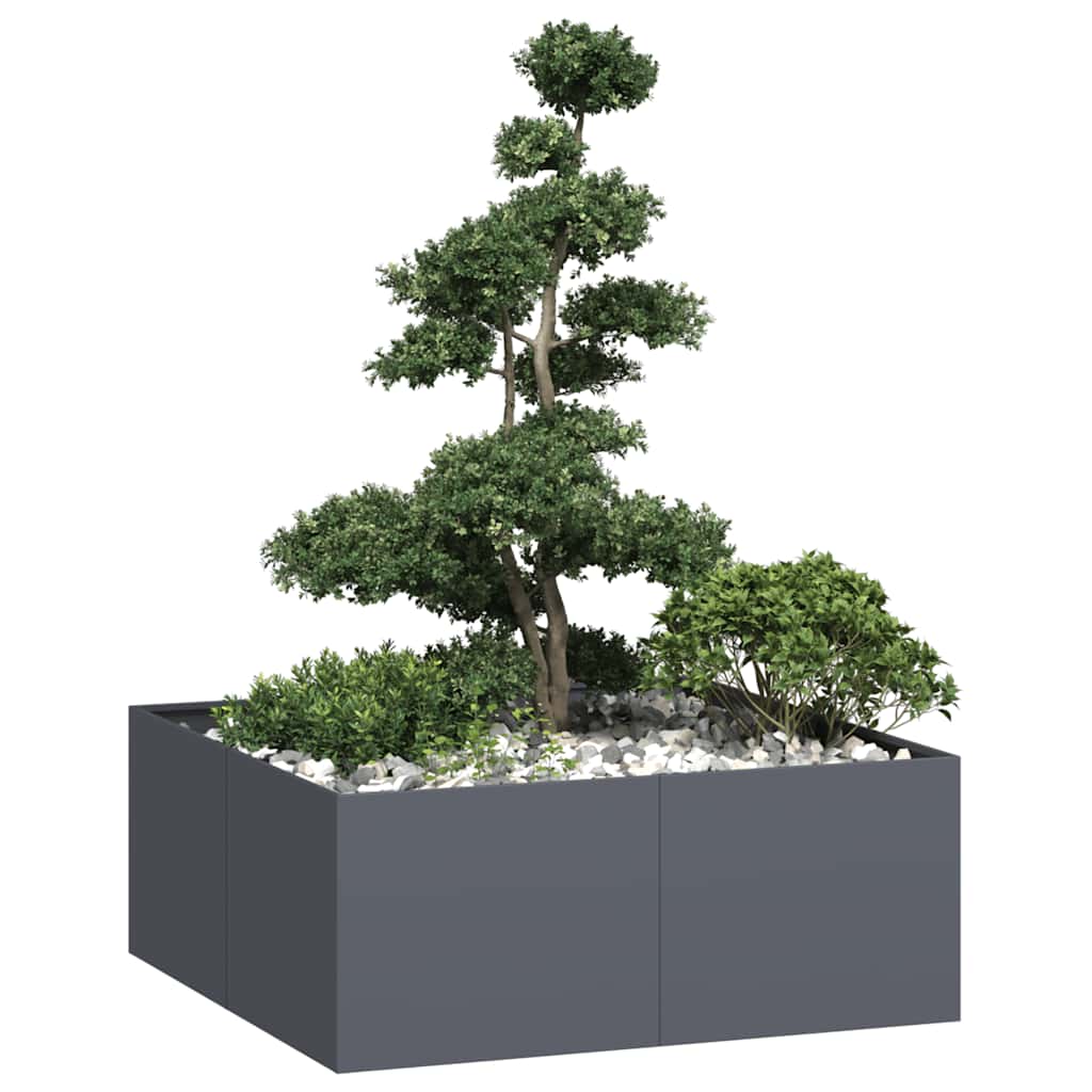 E-shop Multidom Kvetináč antracitový 100x100x40 cm oceľ