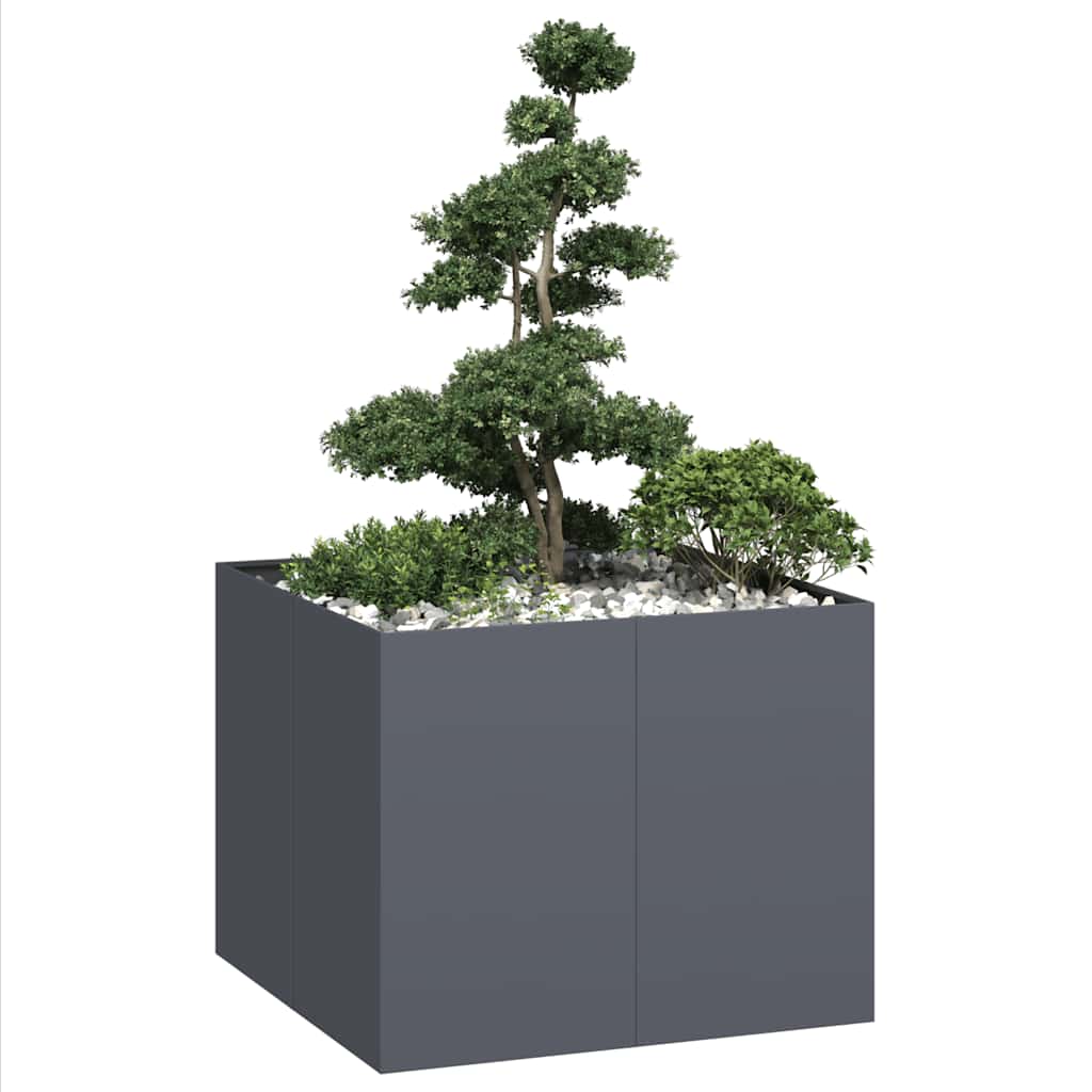 E-shop Multidom Kvetináč antracitový 100x100x80 cm oceľ