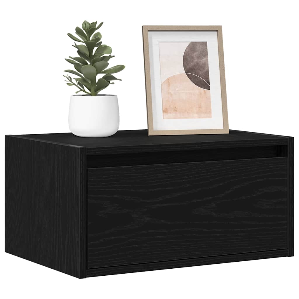 E-shop Multidom Nástenné nočné skrinky s LED osvetlením 2 ks čierne dub