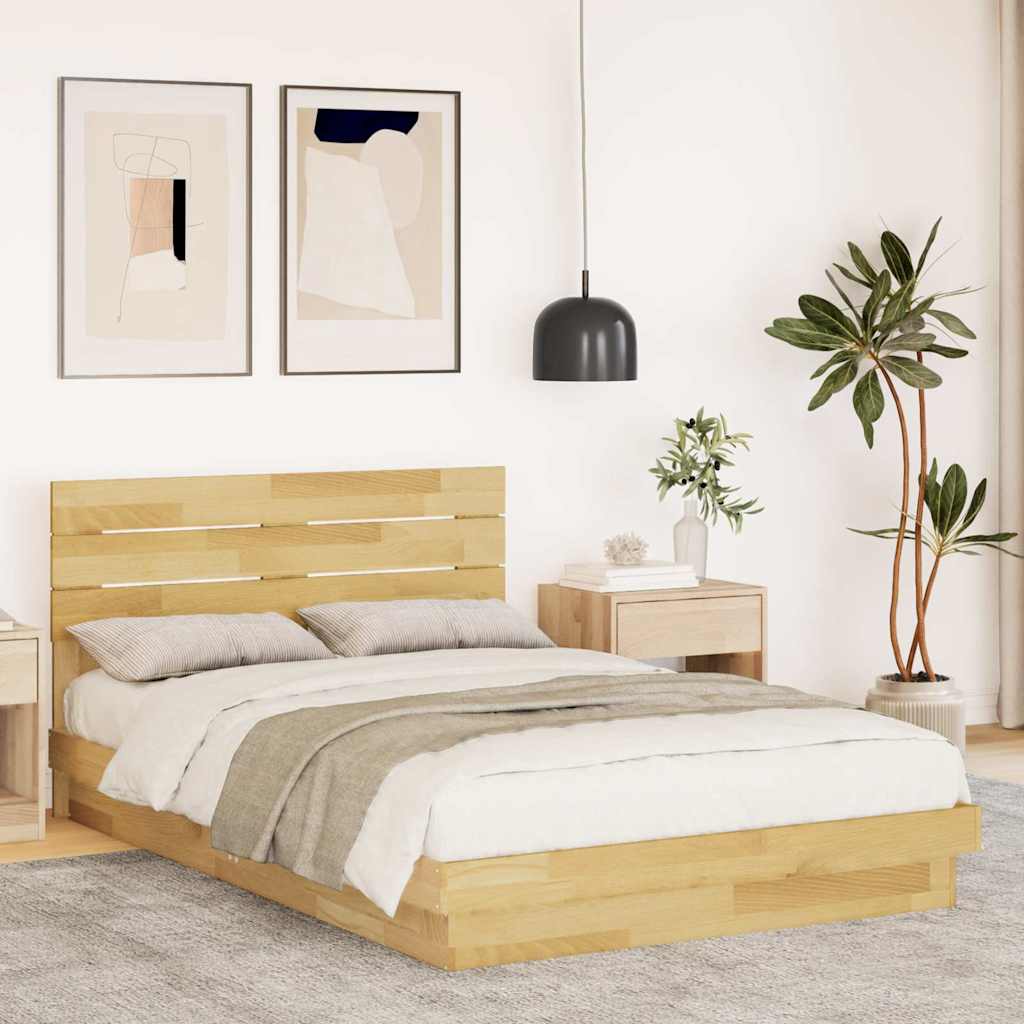 E-shop Multidom Rám postele s čelom bez matraca 120x200cm Dub z masívneho dreva